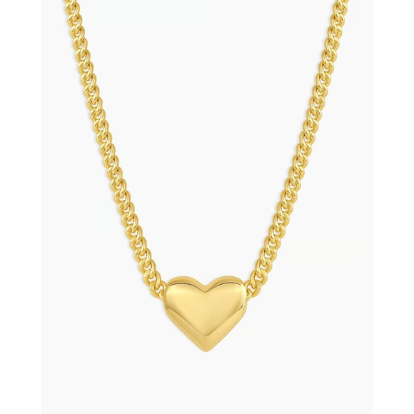 GORJANA Jewelry - Gorjana Lou Heart Charm 18k Gold Plated Pendant Necklace Valentines 16-20 inch